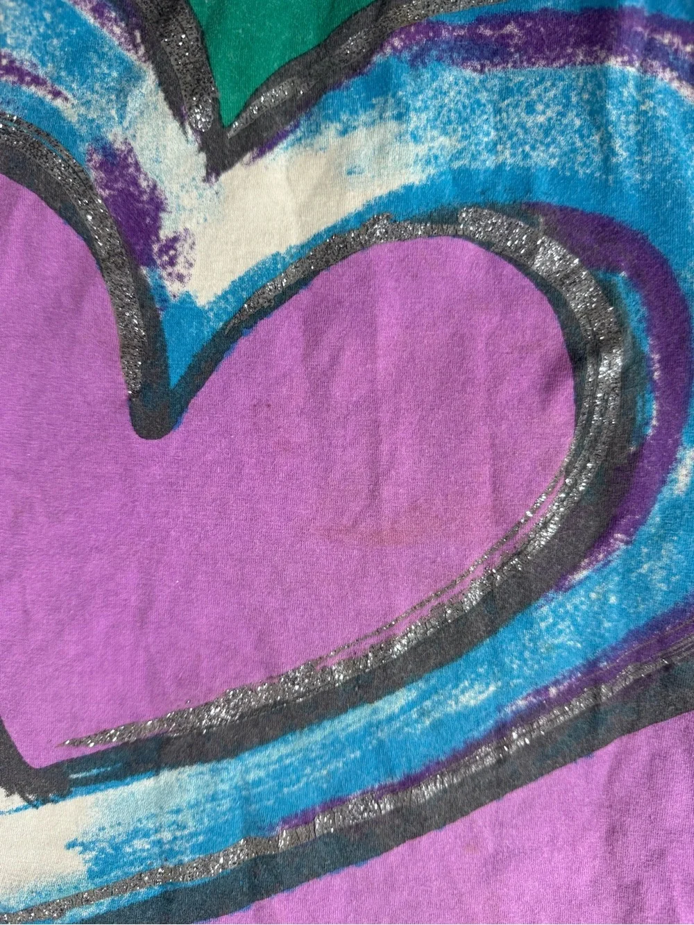 Justice Green & Purple Heart Tank Top with Sequin Neck